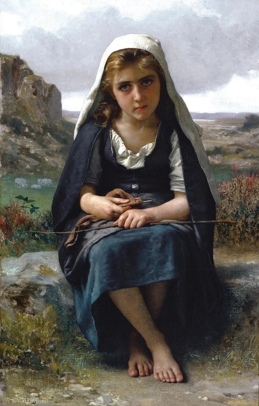 Guardiã de ovelhas - Bouguereau