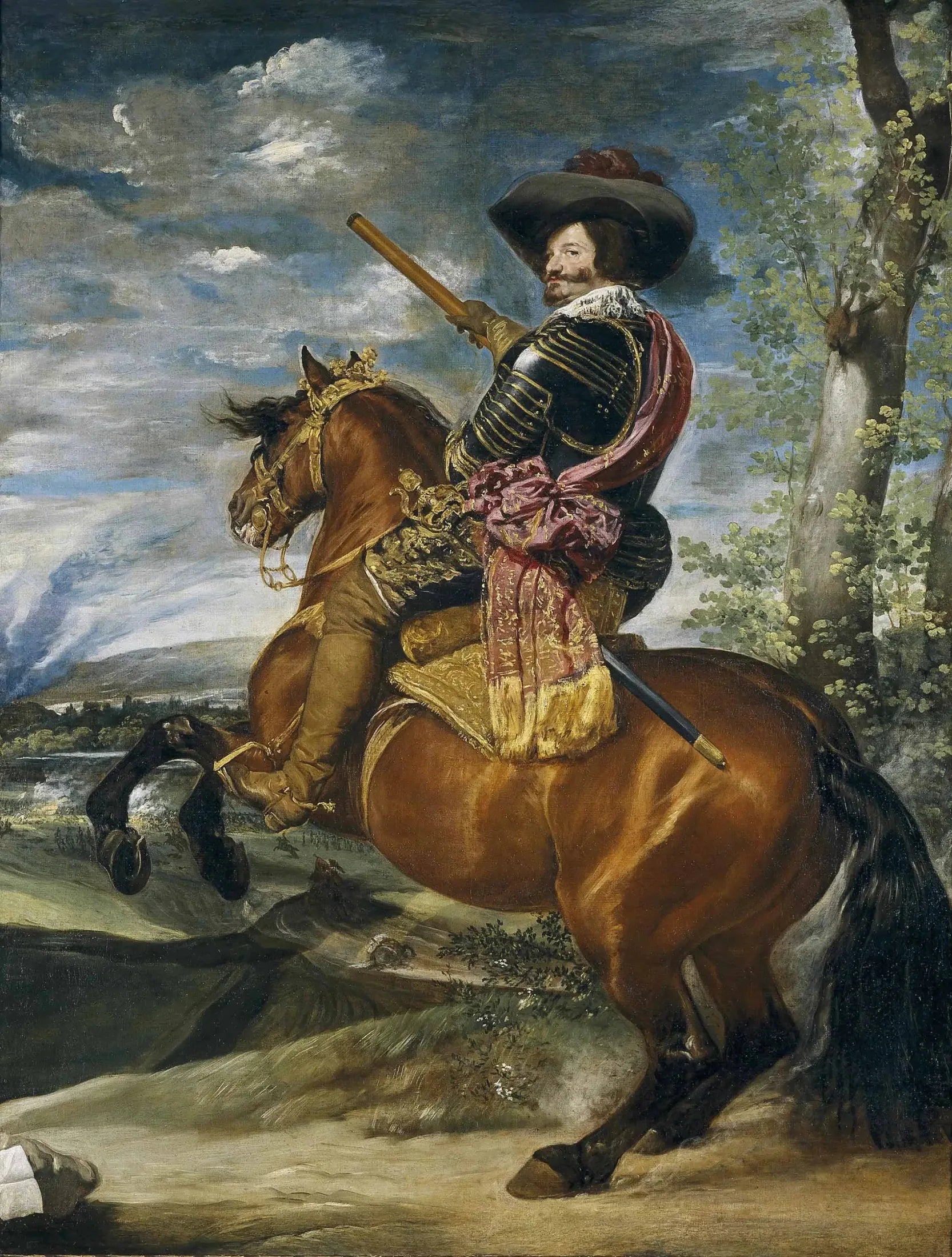 Gaspar de Guzmán, comte-duc d'Olivares, à cheval - Diego Velázquez image 1 copie de tableau peinte à la main
