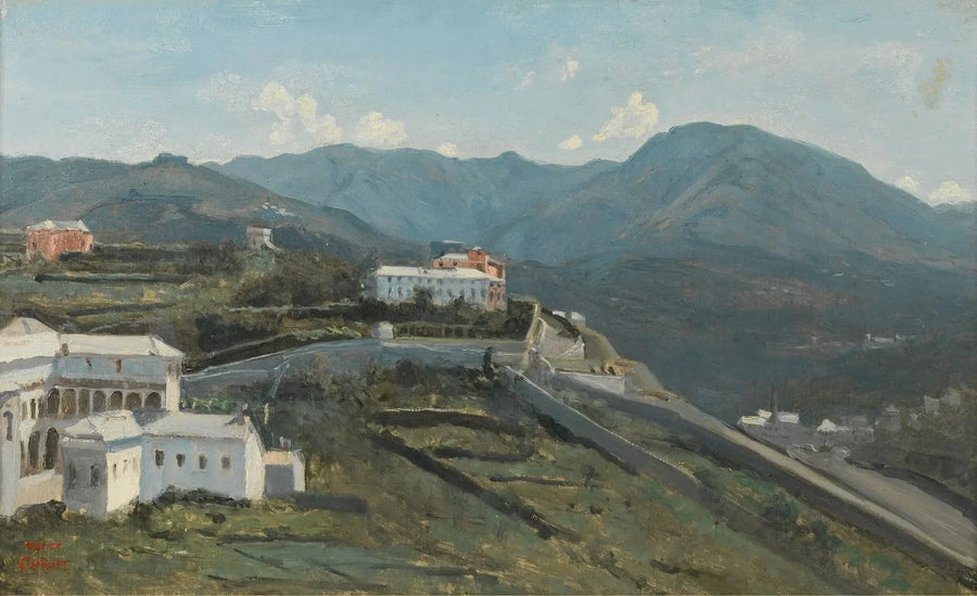 Gênova. Um pedaço da cidade e dos Apeninos - Jean-Baptiste Camille Corot