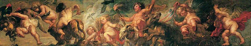 Gênios brincando com animais - Peter Paul Rubens