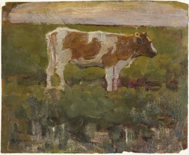 Novilha marrom e branca - Piet Mondrian