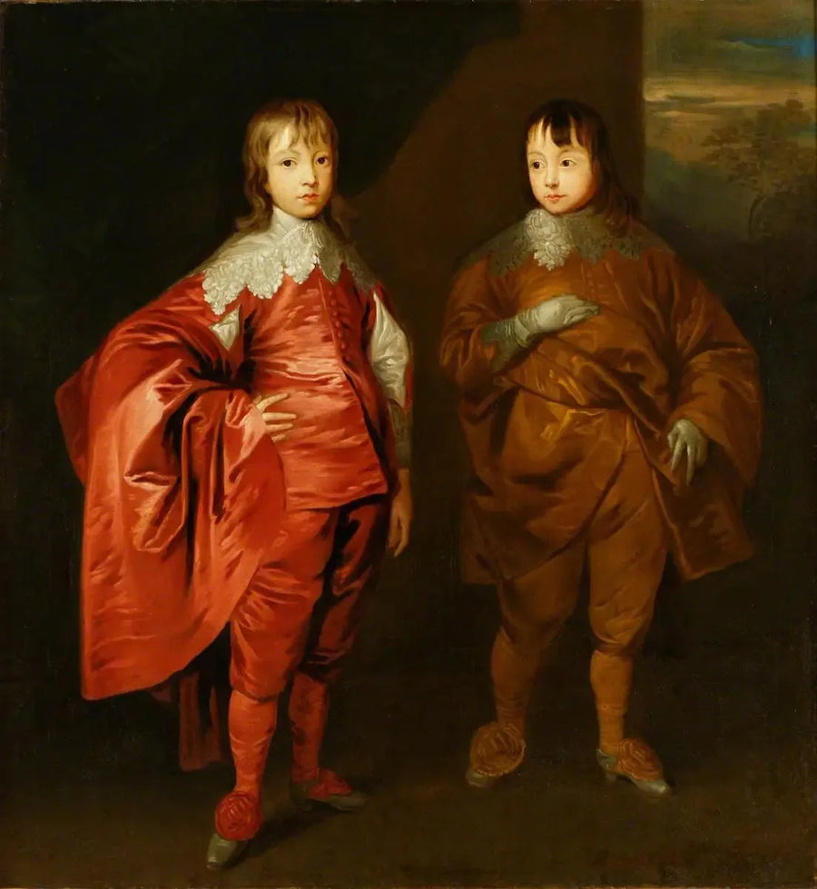 George Villiers (1628–1687), 2º duque de Buckingham, com seu irmão, Lord Francis Villiers (1629–1648) - Antoine van Dyck