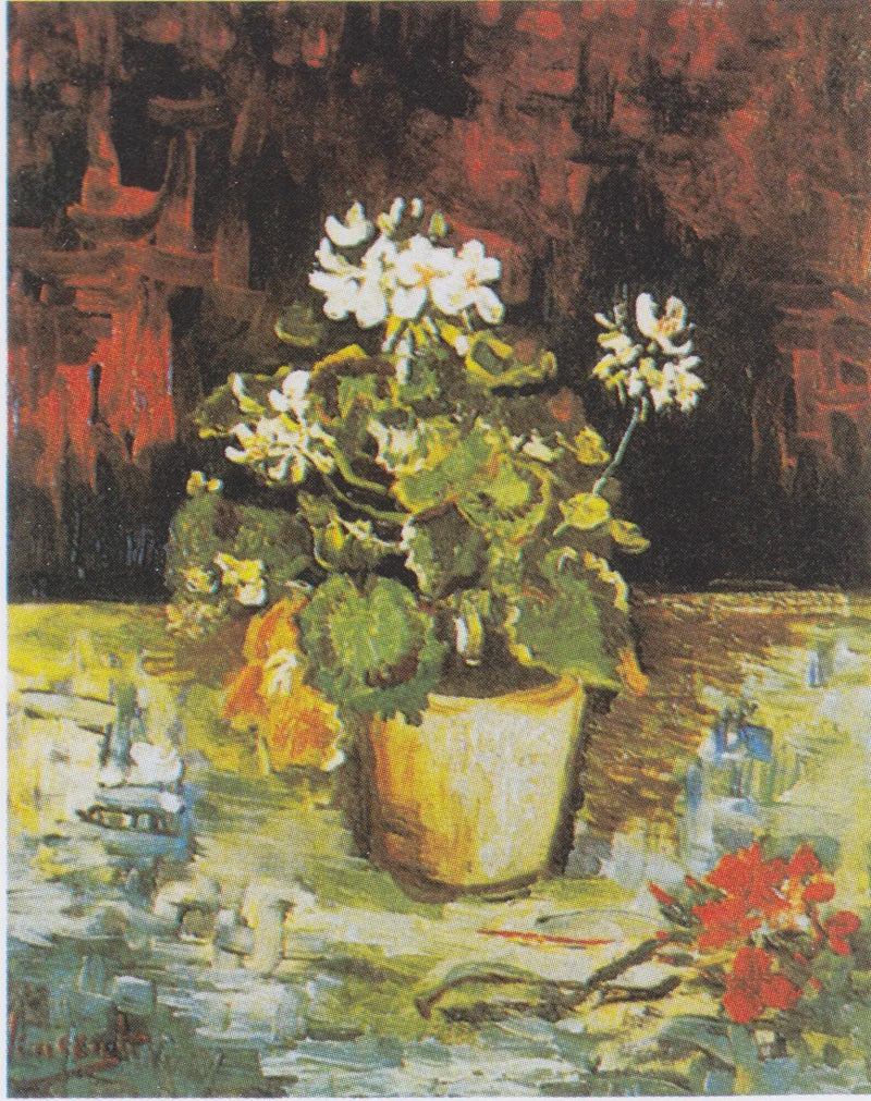 Gerânio em vaso de flores - Vincent van Gogh