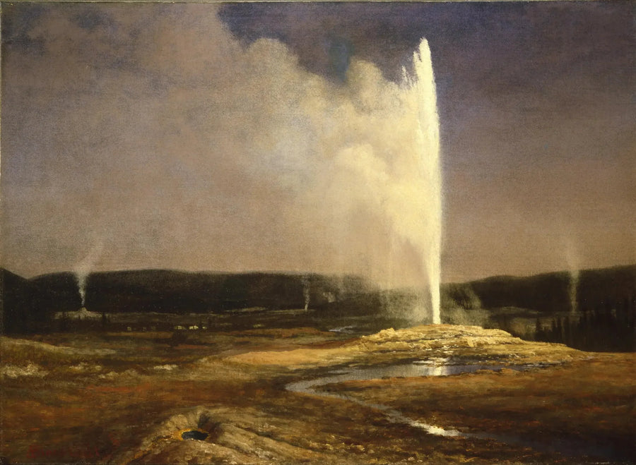 Geysers em Yellowstone - Albert Bierstadt