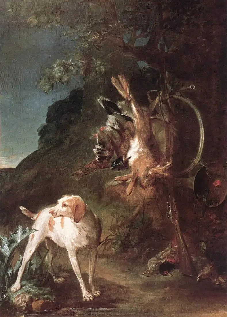 Caça morta e cão de caça - Jean Simeón Chardin