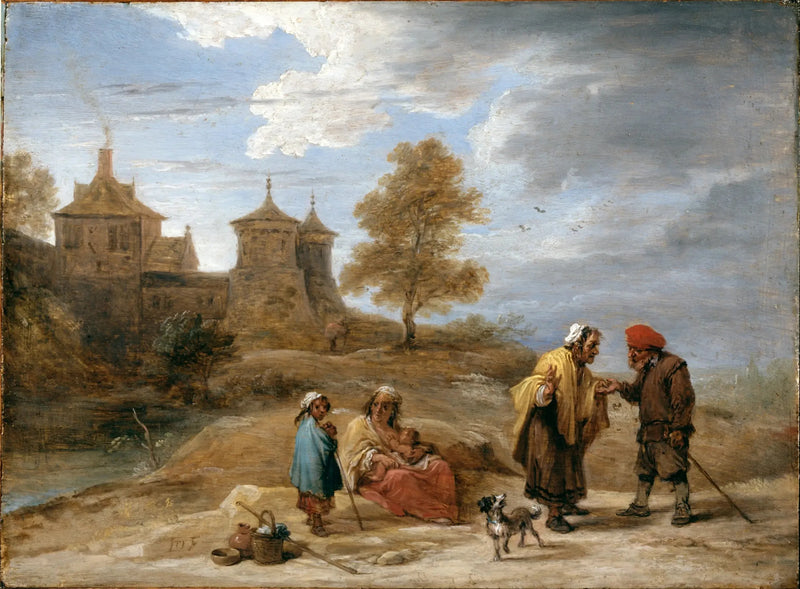 Ciganos em uma paisagem - David Teniers, o Jovem