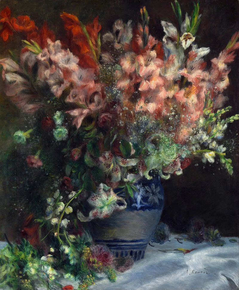 Gládiolos em um vaso - Pierre-Auguste Renoir