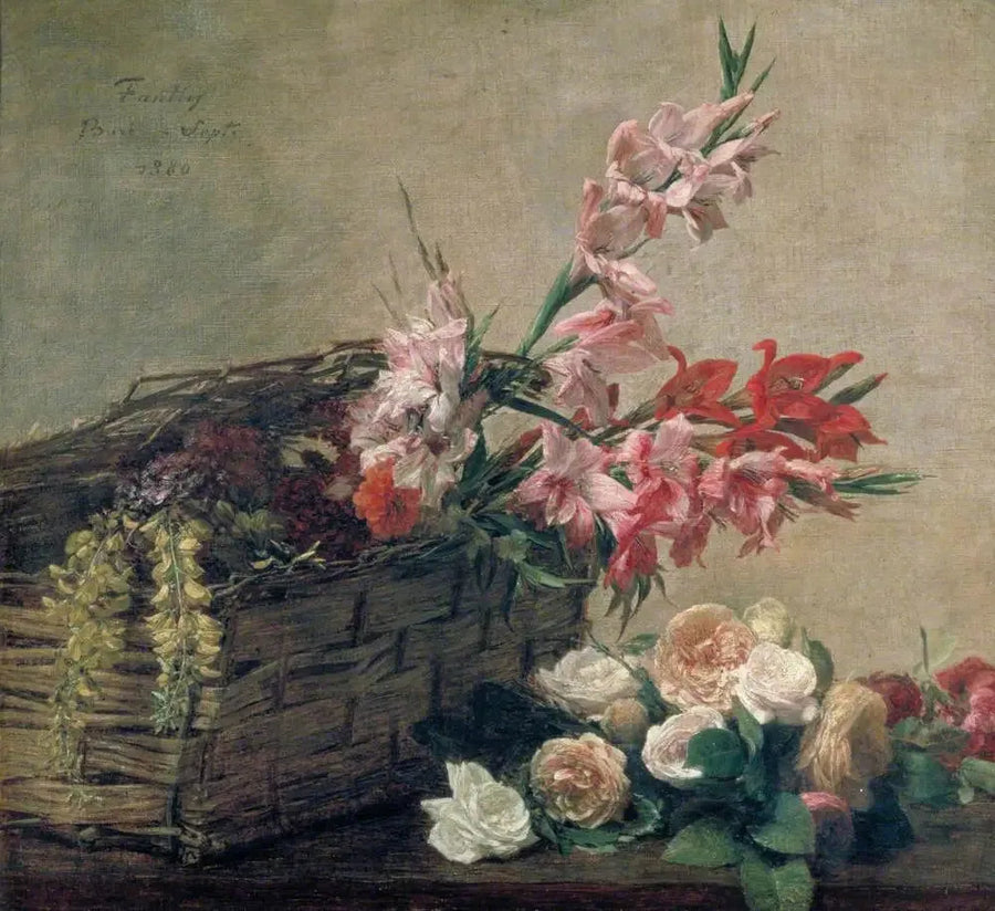 Gladiolos e rosas - Henri Fantin-Latour