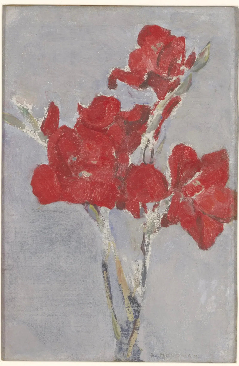 Gládiolos vermelhos - Piet Mondrian