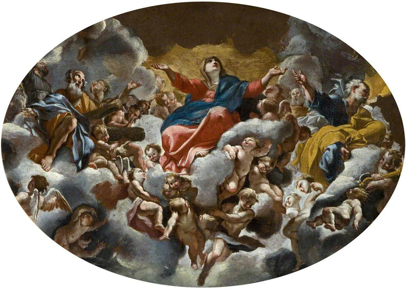 Glorificação da Virgem (após a afresco da cúpula de Sant'Andrea della Valle, Roma) - Giovanni Lanfranco
