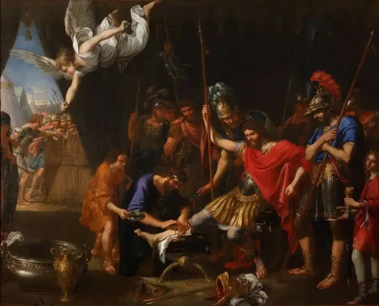 Godefroy de Bouillon cuidado por um anjo - Pierre Mignard