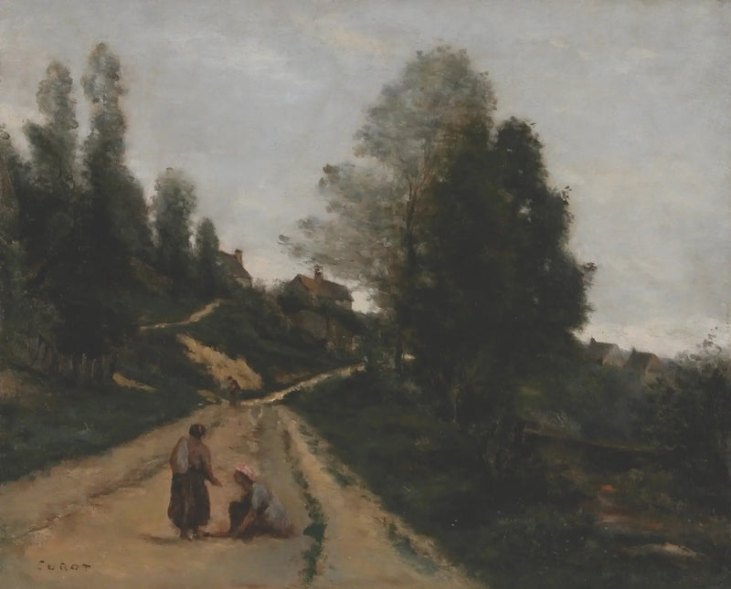Gouvieux, perto de Chantilly. Caminho ascendente - Jean-Baptiste Camille Corot
