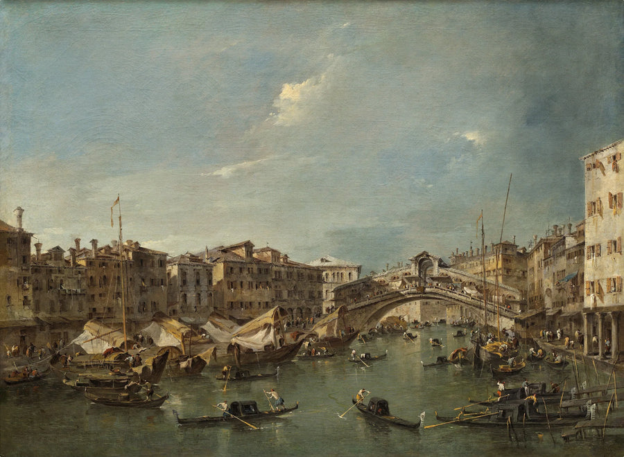 Grand Canal com a ponte do Rialto, Veneza - Francesco Guardi