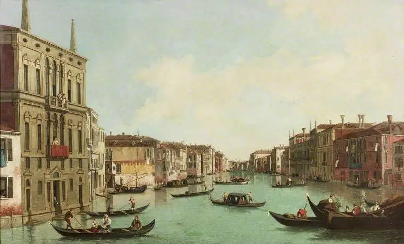 Grande Canal, Veneza, vista para o nordeste a partir do Palazzo Balbi até a ponte do Rialto - Canaletto