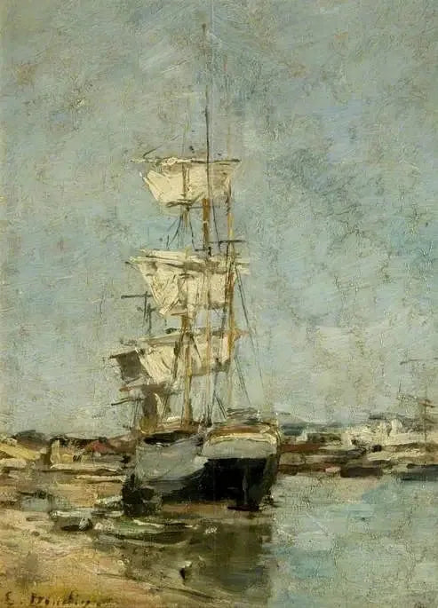 Grande veleiro no porto de Deauville - Eugène Boudin