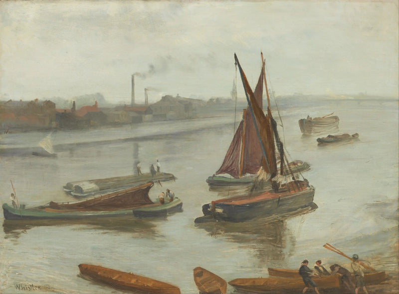 Cinza e prata: Old Battersea Reach - James Abbott McNeill Whistler