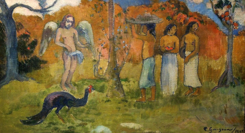 Grupo com um anjo - Paul Gauguin