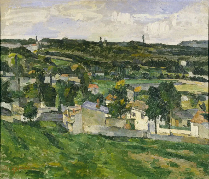 Grupo de casas, paisagem da Île-de-France - Paul Cézanne