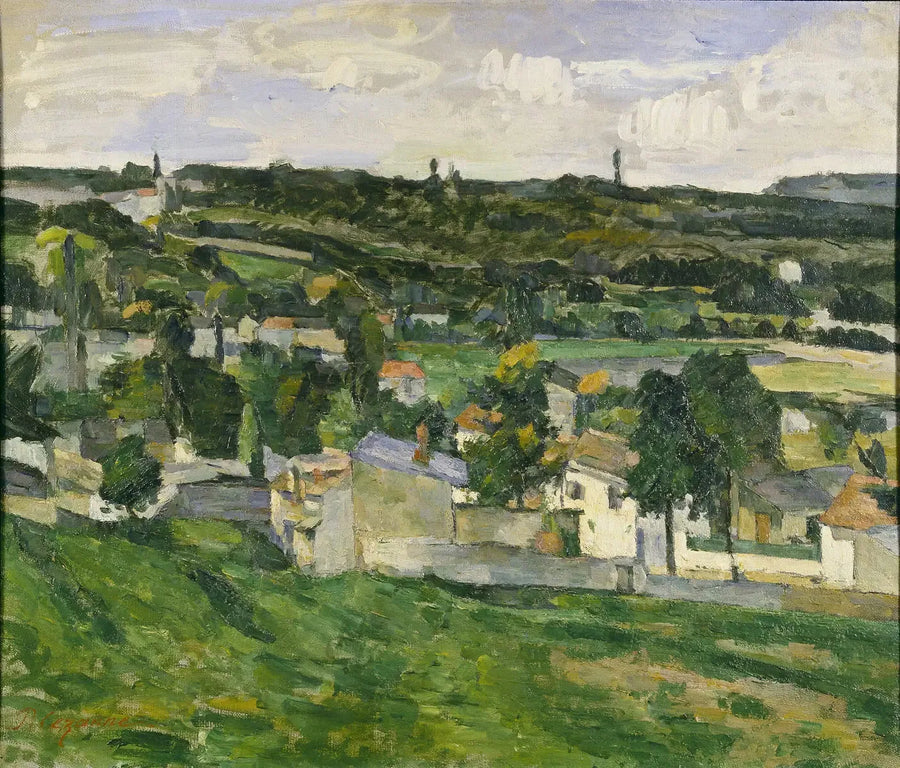 Grupo de casas, paisagem da Île-de-France - Paul Cézanne