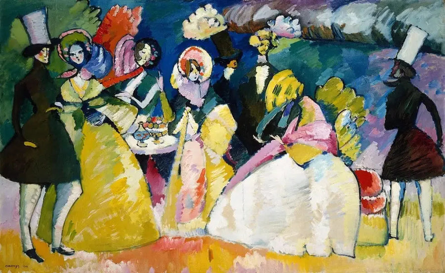 Grupo em crinolinas - Vassily Kandinsky