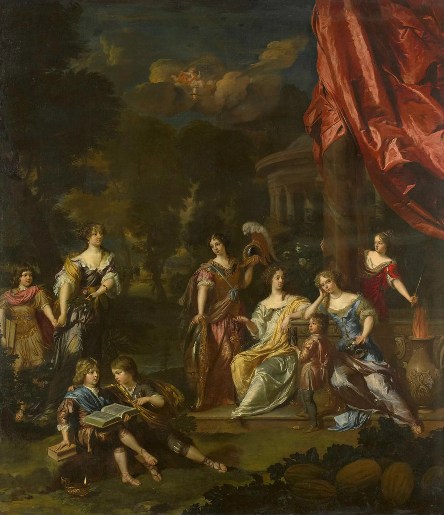 Groupe de portraits allégorisants des enfants de Diederic Pietersz van Leyden (van Leeuwen), maire de Leiden, et d'Alida Paets - Daniël Mijtens