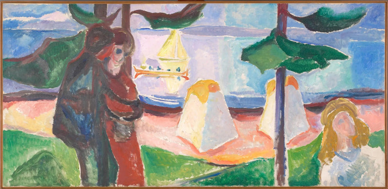 Grupos de pessoas na praia - Edvard Munch