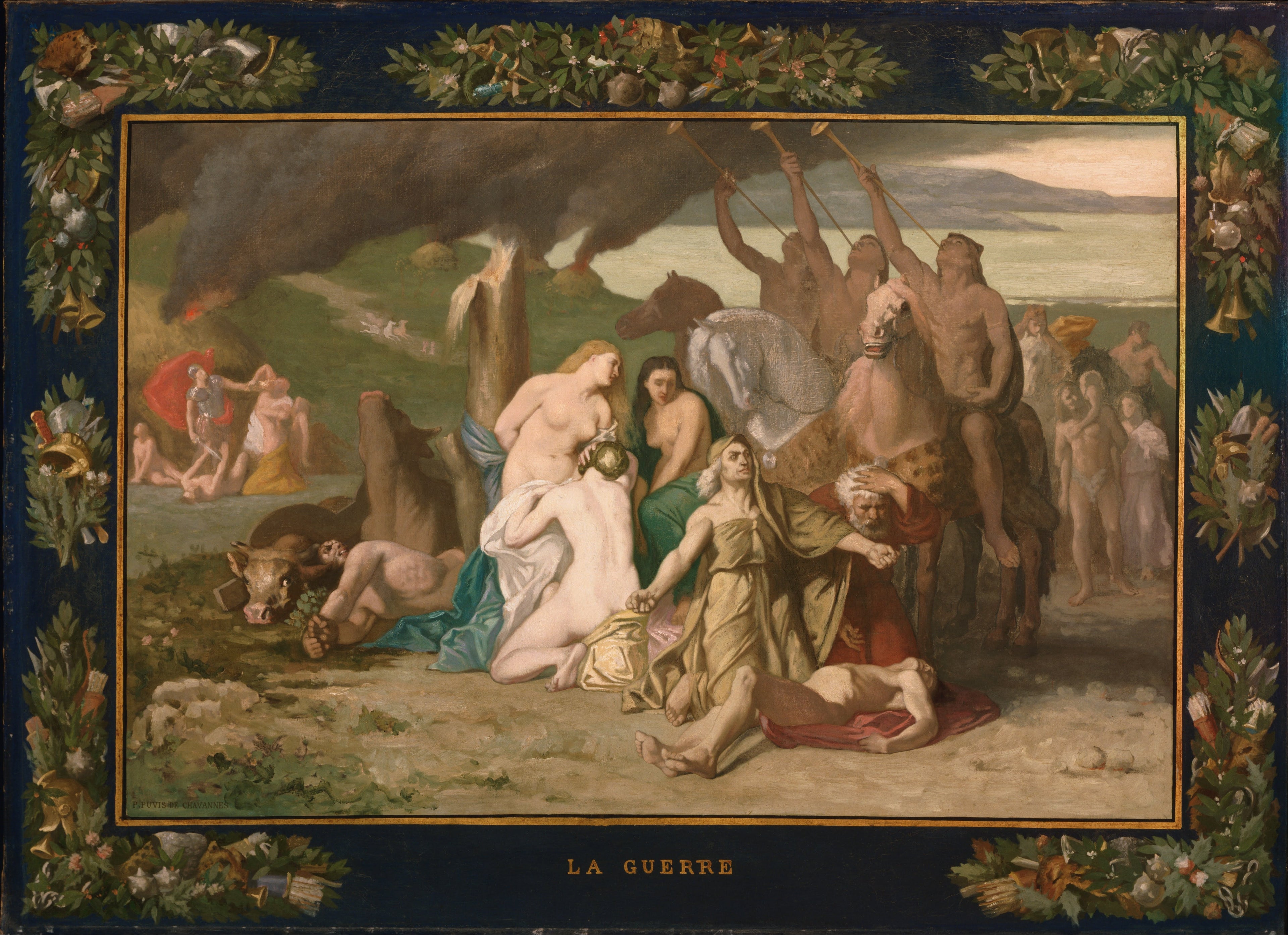 Guerre - Pierre Puvis de Chavannes image 1 copie peinte à la main à l’huile