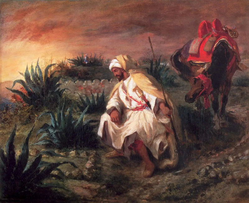 Guerreiro perto de uma tumba - Eugène Delacroix