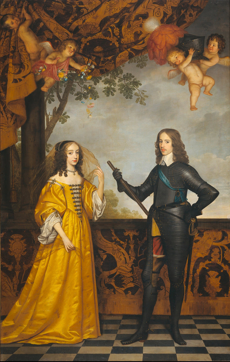 Guillaume II (1626-1650), príncipe de Orange, e sua esposa Maria Stuart (1631-1660) - Gerrit van Honthorst