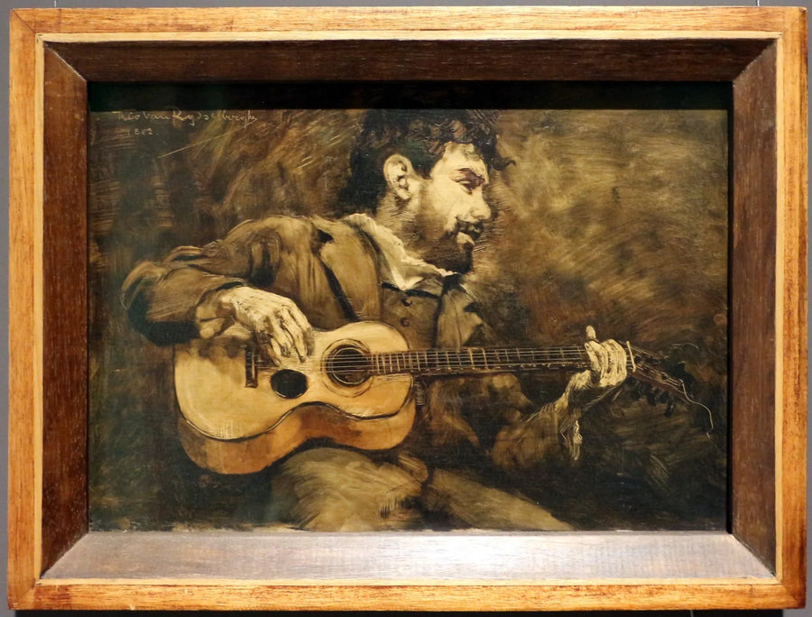 Guitarista - Retrato do pintor espanhol Darío de Regoyos - Théo van Rysselberghe