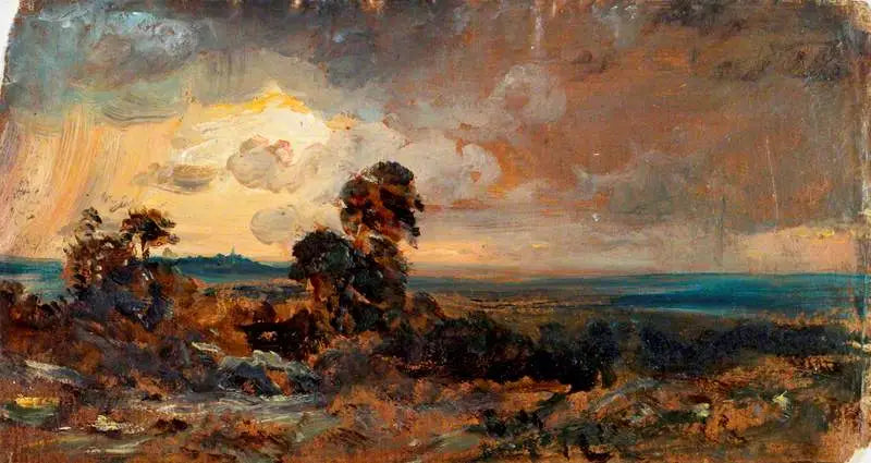Hampstead: Pôr do sol tempestuoso - John Constable