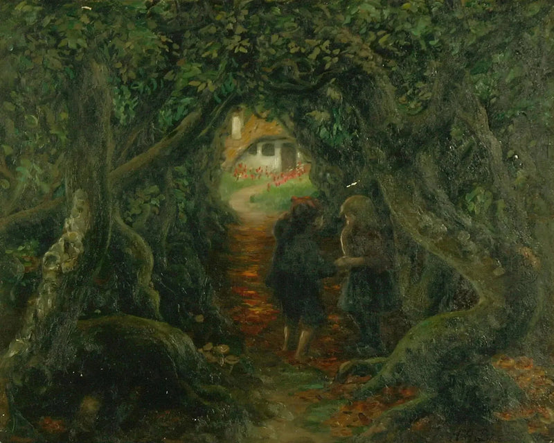 João e Maria na casa da bruxa. - H. A. Brendekilde