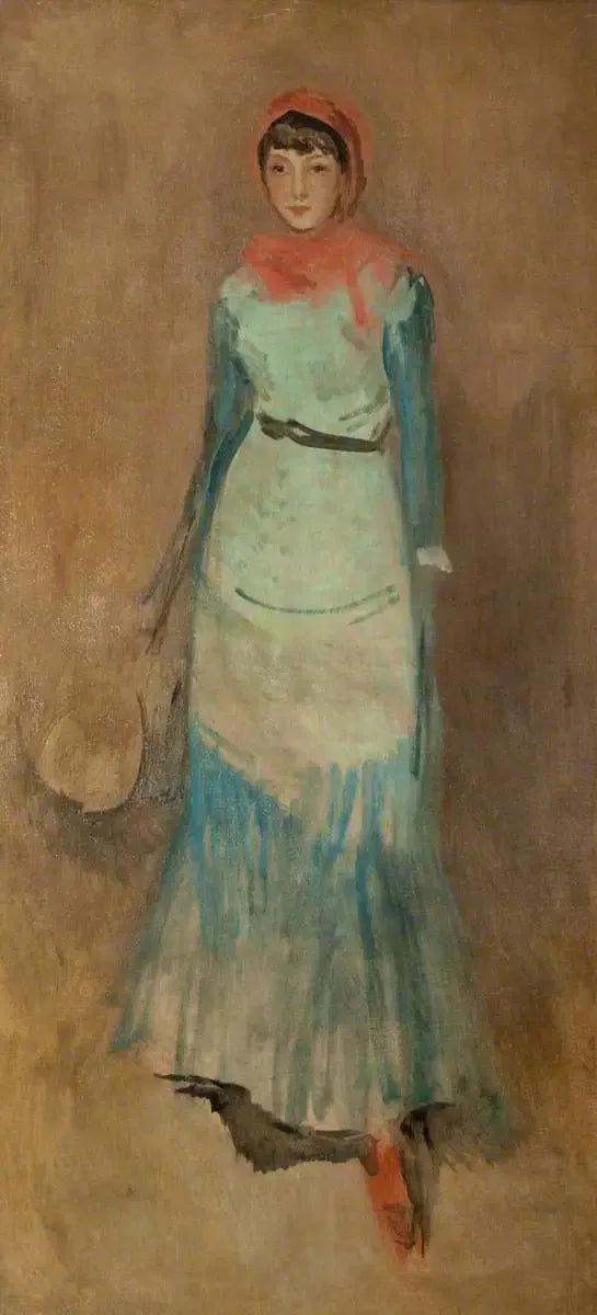 Harmonia em coral e azul: Miss Finch - James Abbott McNeill Whistler