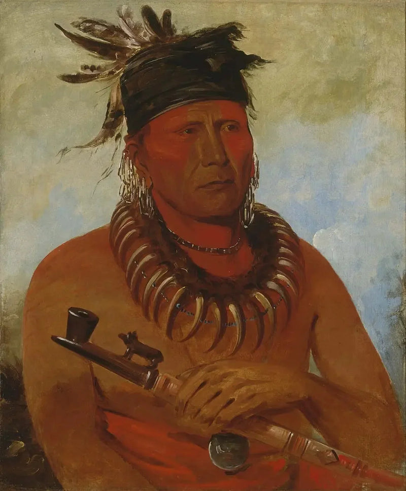 Háw-che-ke-súg-ga, Aquele que mata os Osages, chefe da tribo - George Catlin