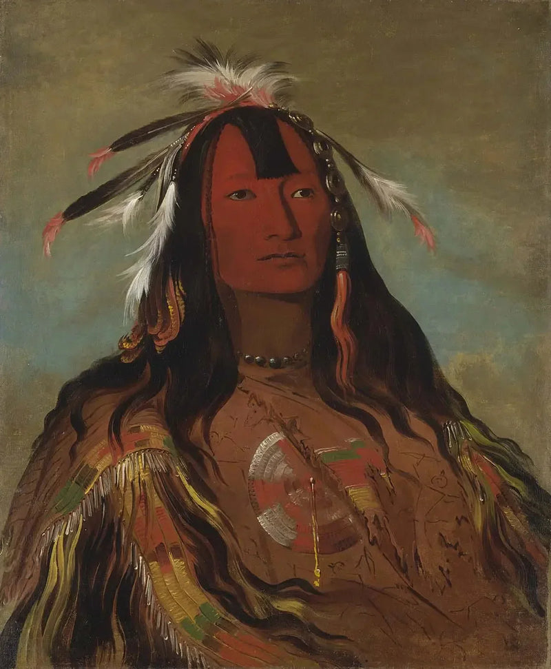 Hee-oh'ks-te-kin, leggings de pele de coelho - George Catlin