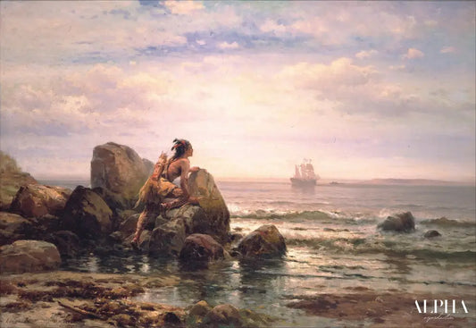 Henrik Hudson entrant dans le port de New York, le 11 septembre 1609 - Edward Moran - Reproductions de tableaux et peintures haut de gamme