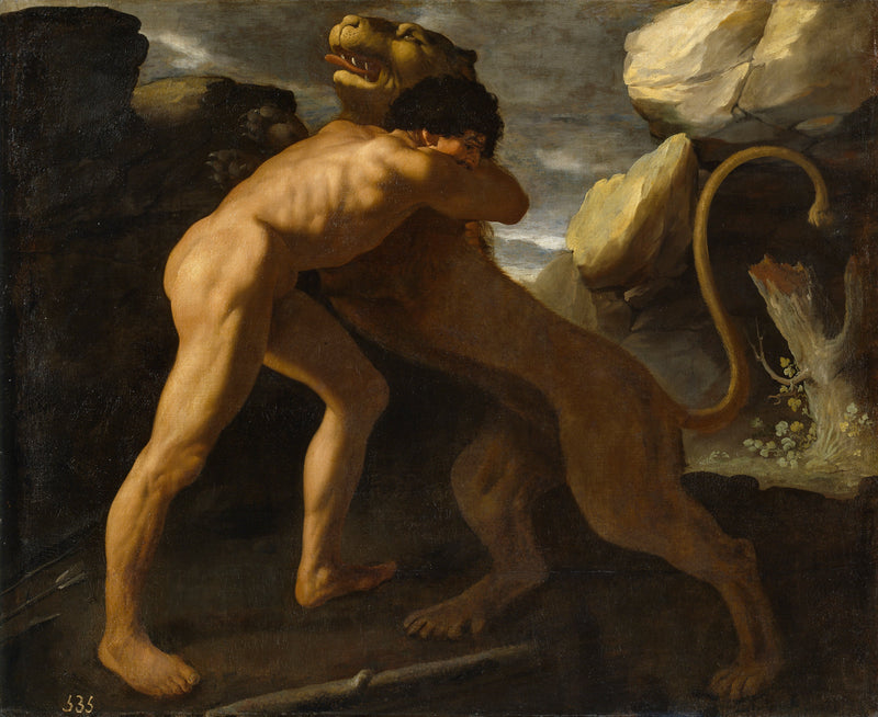Hércules enfrentando o leão de Nemeia - Francisco de Zurbarán
