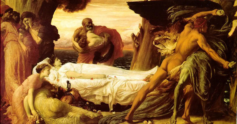 Hércules combatendo a morte para salvar Alceste - Frederic Leighton