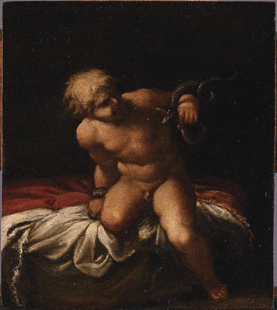 Hércules criança sufocando as cobras - Annibale Carracci