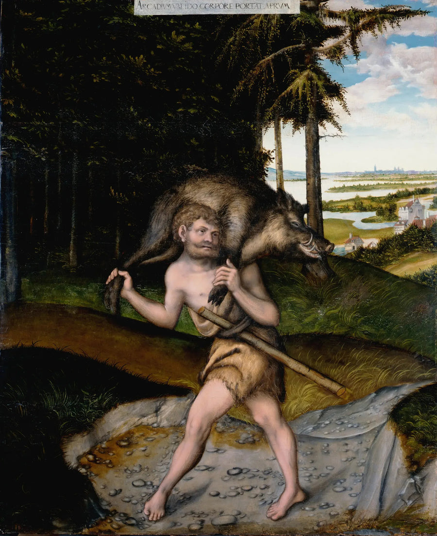 Hércules e o javali de Érimanthe - Lucas Cranach, o Velho