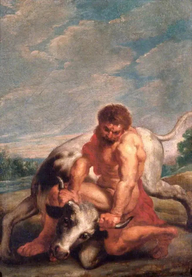 Hércules lutando contra Achéloos na forma de um touro - Peter Paul Rubens