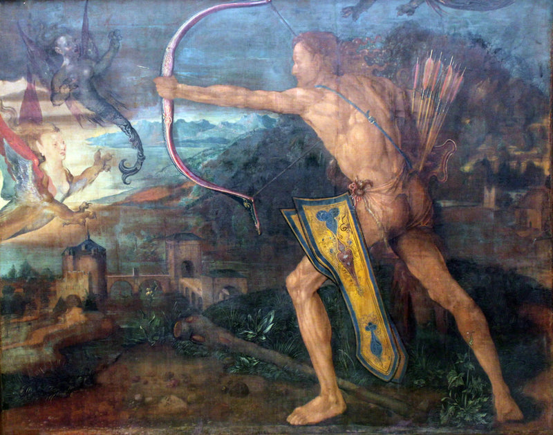 Hércules matando os pássaros do lago Estinfale - Albrecht Dürer
