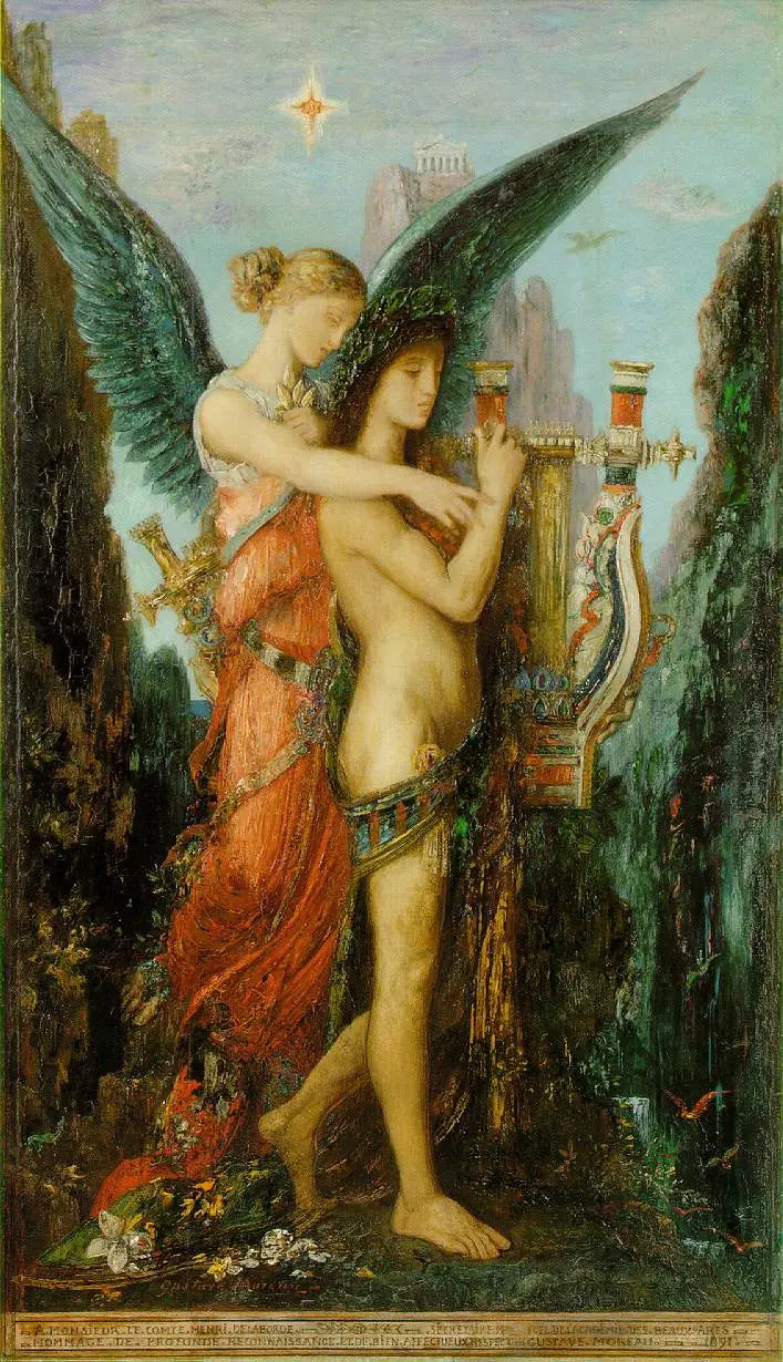 Hesíodo e a Musa - Gustave Moreau