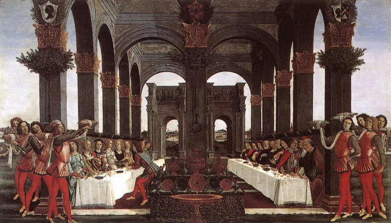 História de Nastagio degli Onesti, quarto episódio - Sandro Botticelli