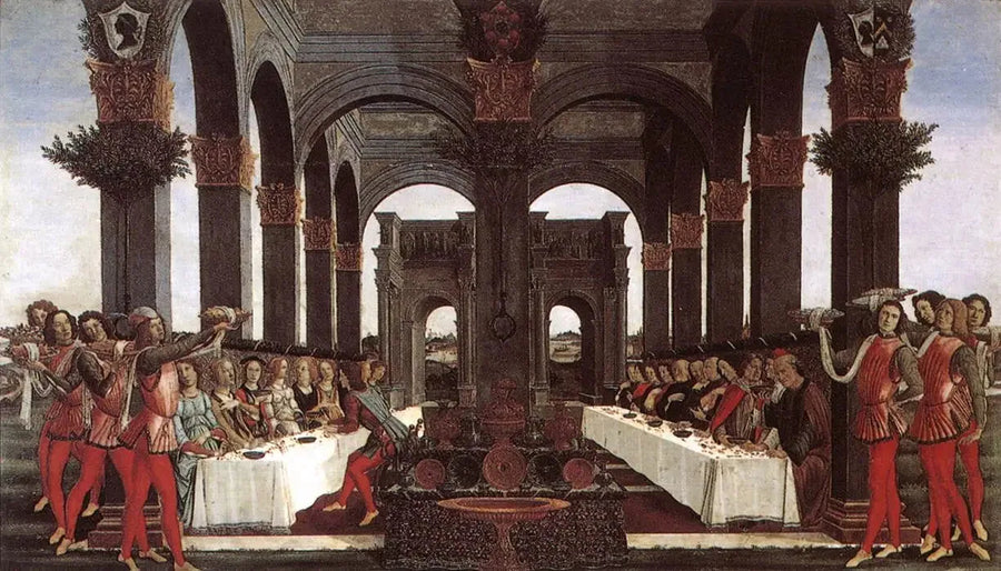 História de Nastagio degli Onesti, quarto episódio - Sandro Botticelli