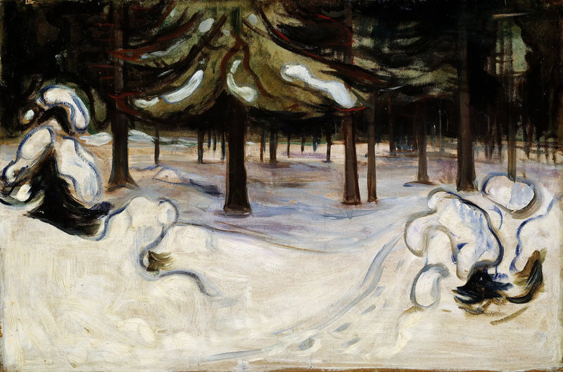 Inverno na floresta, Nordstrand - Edvard Munch