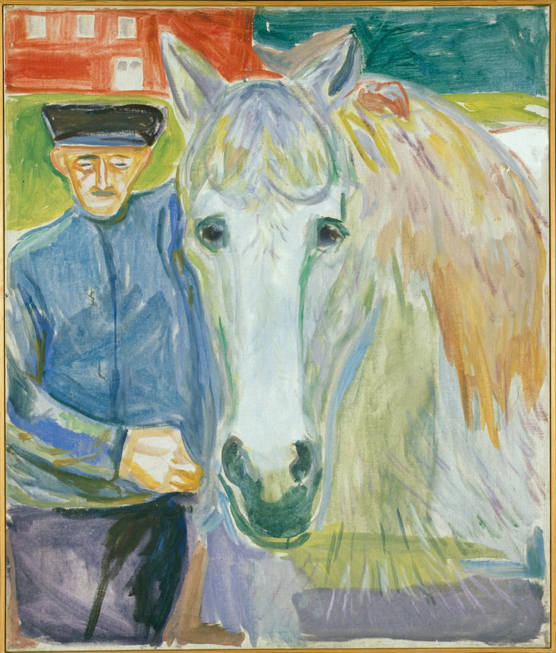 Homem com um cavalo - Edvard Munch
