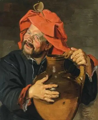Homem com uma grande jarra de cerâmica ou um irmão - Frans Hals