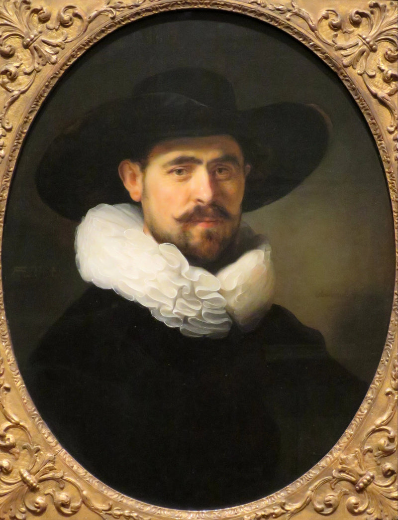 Retrato de um homem barbudo usando um chapéu de abas largas, provavelmente Pieter Seijen (1592-1652) - Rembrandt