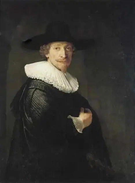 Retrato de um homem em pé na soleira de uma porta - Rembrandt